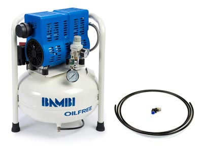 Bambi PT24 0.75hp Oil Free, 8 Bar  24 Litre Capacity Compressor