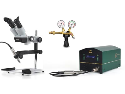 LG Findings Permanent Jewellery TIG Welder, Welding Microscope Sm 6 And PUK Flow Regulator UK Kit