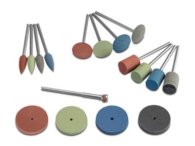 Eveflex Rubber Set Of 4 Essential  Burrs With Mandrel