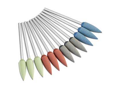 Eveflex Rubber Burr Flame, Set Of  12