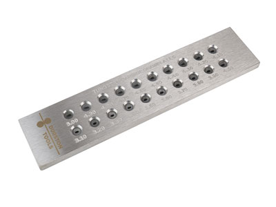 Durston Tungsten Carbide Drawplate, Oval, 3.1mm - 5.0mm, 20 Hole