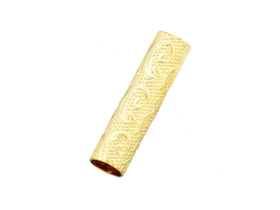 Gold Filled Round Tube Ornate      Straight Spacer 8mm Pack of 5