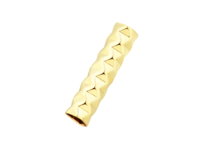Gold Filled Round Tube Hammered    Straight Spacer 15mm Pack of 5