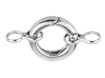 Sterling Silver Round Spring Gate  Clasp With Double Rings 14mm