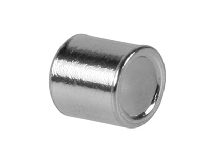 Sterling Silver Plain Crimp Tube,   1.0mm Length, 0.8mm Id, Pack of 100