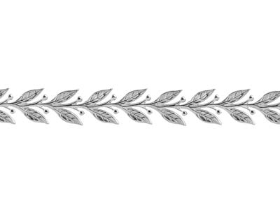 Sterling Silver Leaf And Berry     Gallery Strip 6.7mm