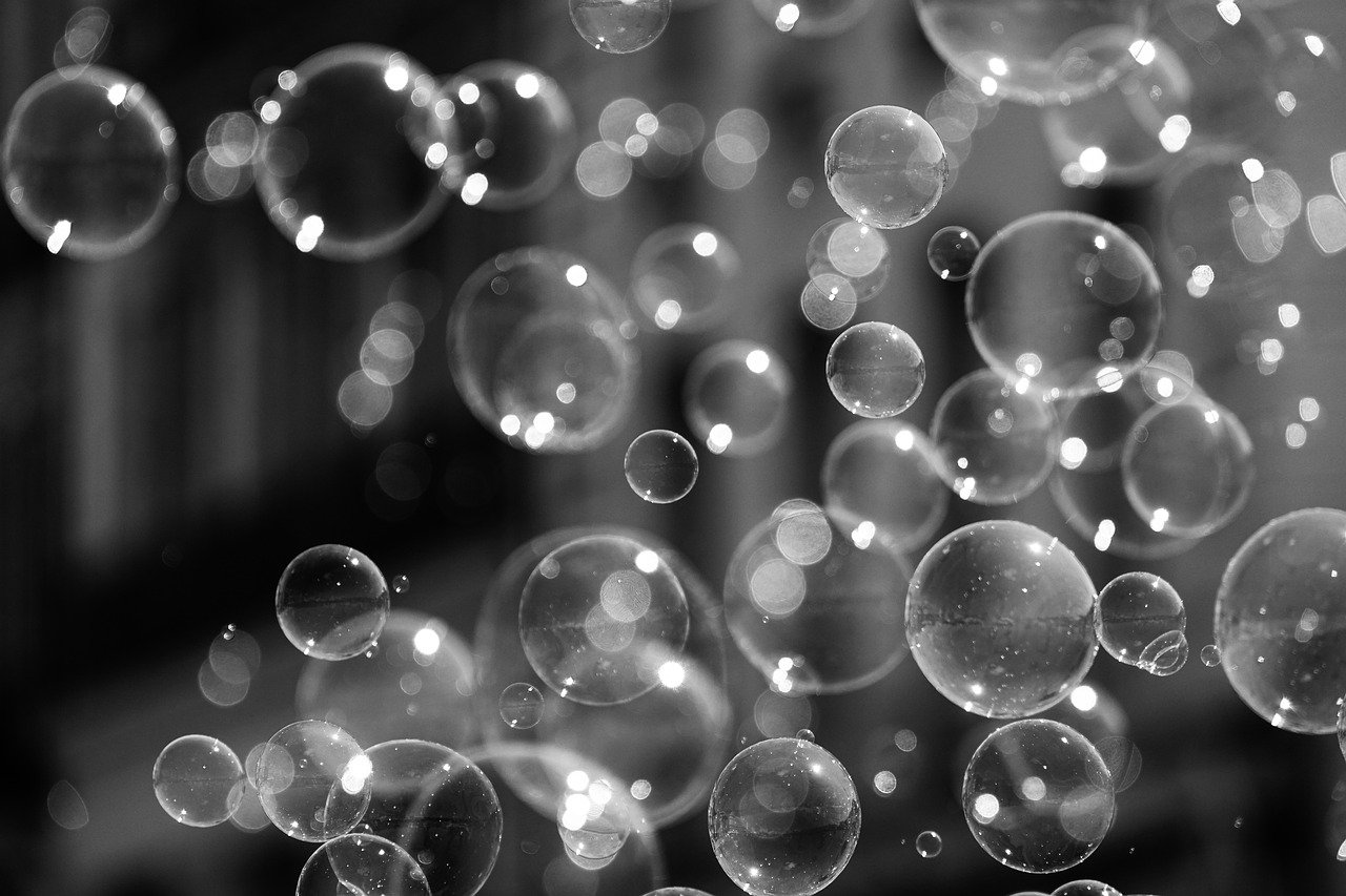 soap bubbles, bubbles, black and white-7369396.jpg