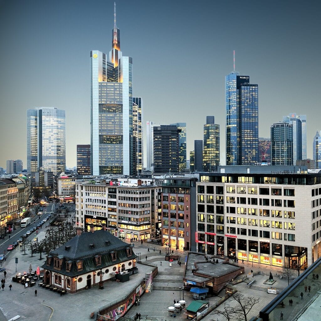 germany, frankfurt am main, frankfurt, city, architecture, cityscape, building, town, urban, skyline, business, downtown, central, finance, hauptwache, twilight, light, blue finance, frankfurt, frankfurt, frankfurt, frankfurt, frankfurt